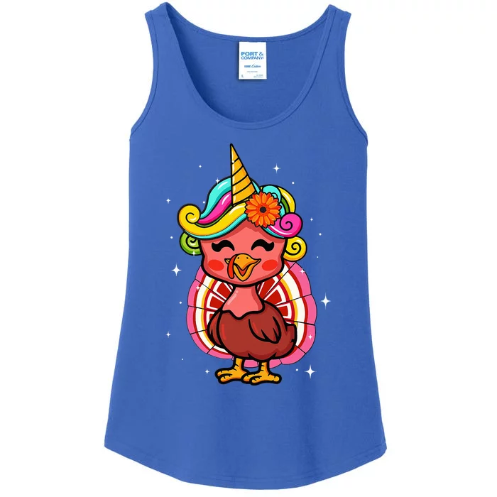 Cute Turkicorn Family Matching Thanksgiving Ladies Essential Tank