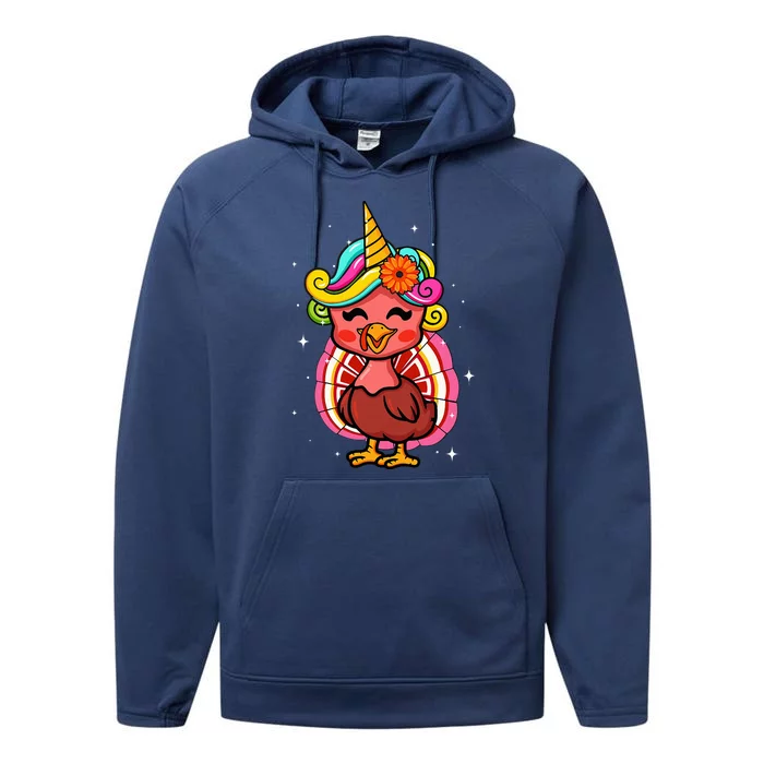 Cute Turkicorn Family Matching Thanksgiving Performance Fleece Hoodie