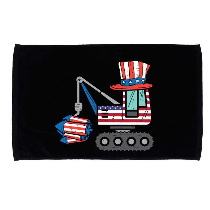 Crane Truck Firecrackers 4th Of July Baby Boy Microfiber Hand Towel