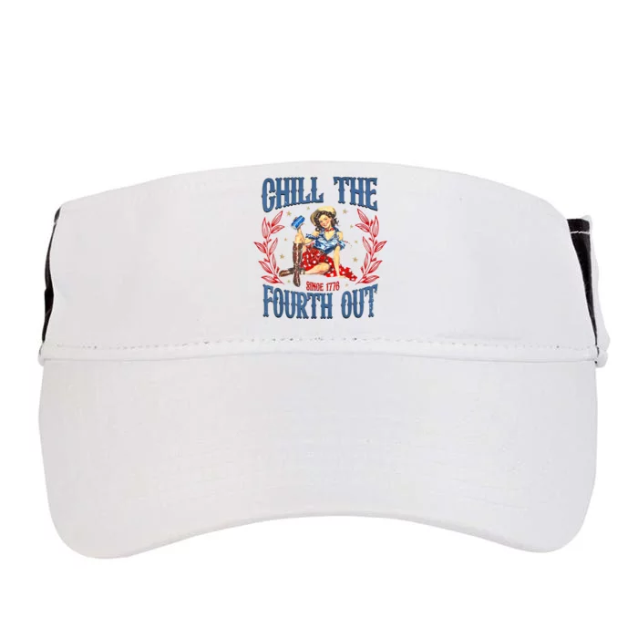 Chill The Fourth Out Retro 4th Of July Adult Drive Performance Visor