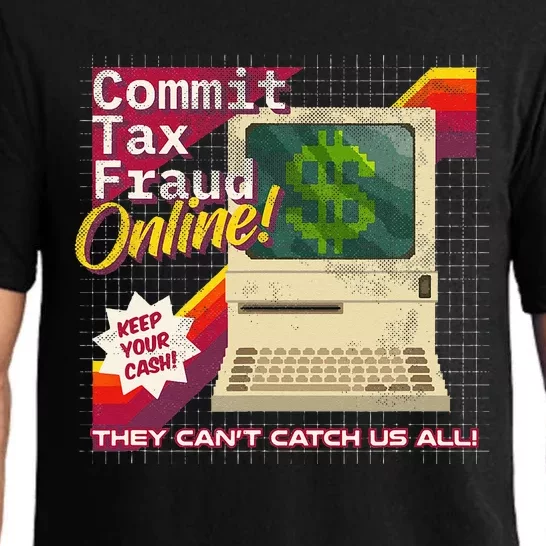 Commit Tax Fraud Online! Distressed Retro Video Game Box Art Pajama Set