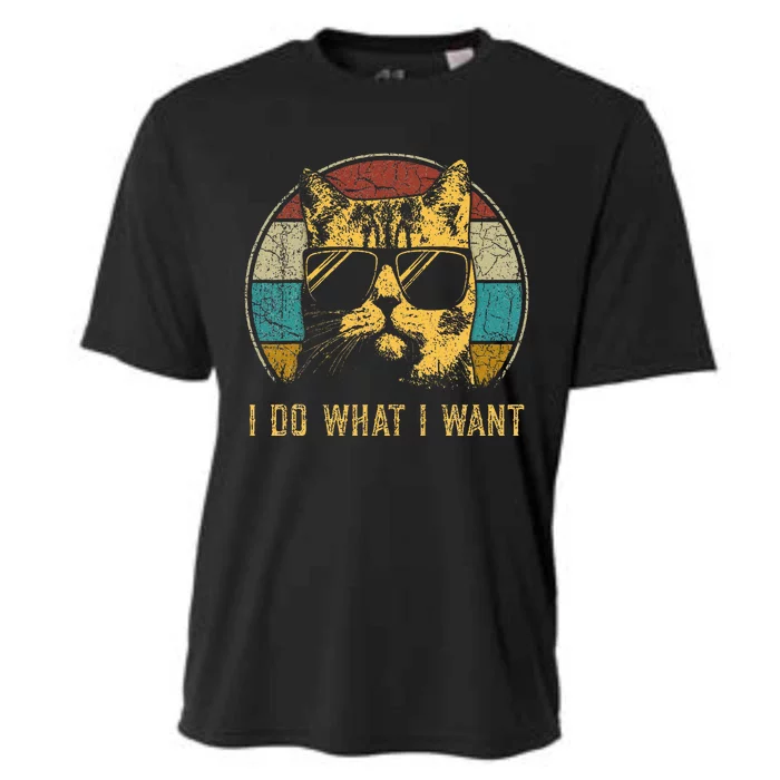 Cat Themed Funny I Do What I Want Cat Cooling Performance Crew T-Shirt