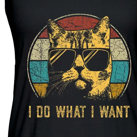 Cat Themed Funny I Do What I Want Cat Ladies Essential Flowy Tank