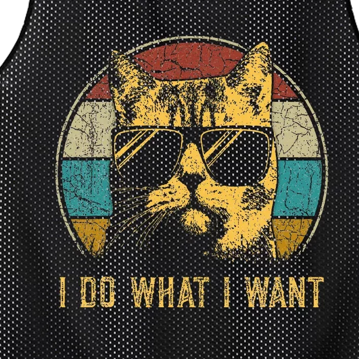 Cat Themed Funny I Do What I Want Cat Mesh Reversible Basketball Jersey Tank