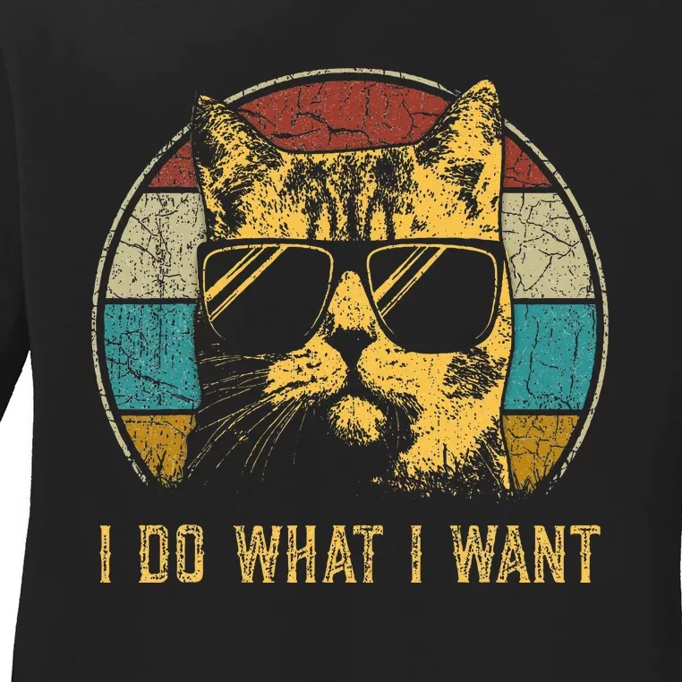 Cat Themed Funny I Do What I Want Cat Ladies Long Sleeve Shirt