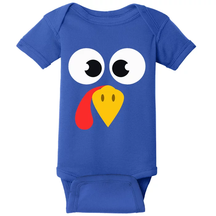 Cute Turkey Face Matching Family Costume Thanksgiving Day Baby Bodysuit