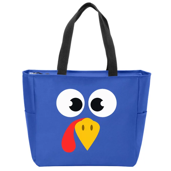 Cute Turkey Face Matching Family Costume Thanksgiving Day Zip Tote Bag