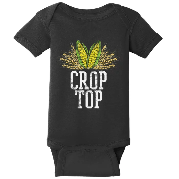 Crop Top Farm Pun Corn Farming Agriculture Funny Farmer Baby Bodysuit