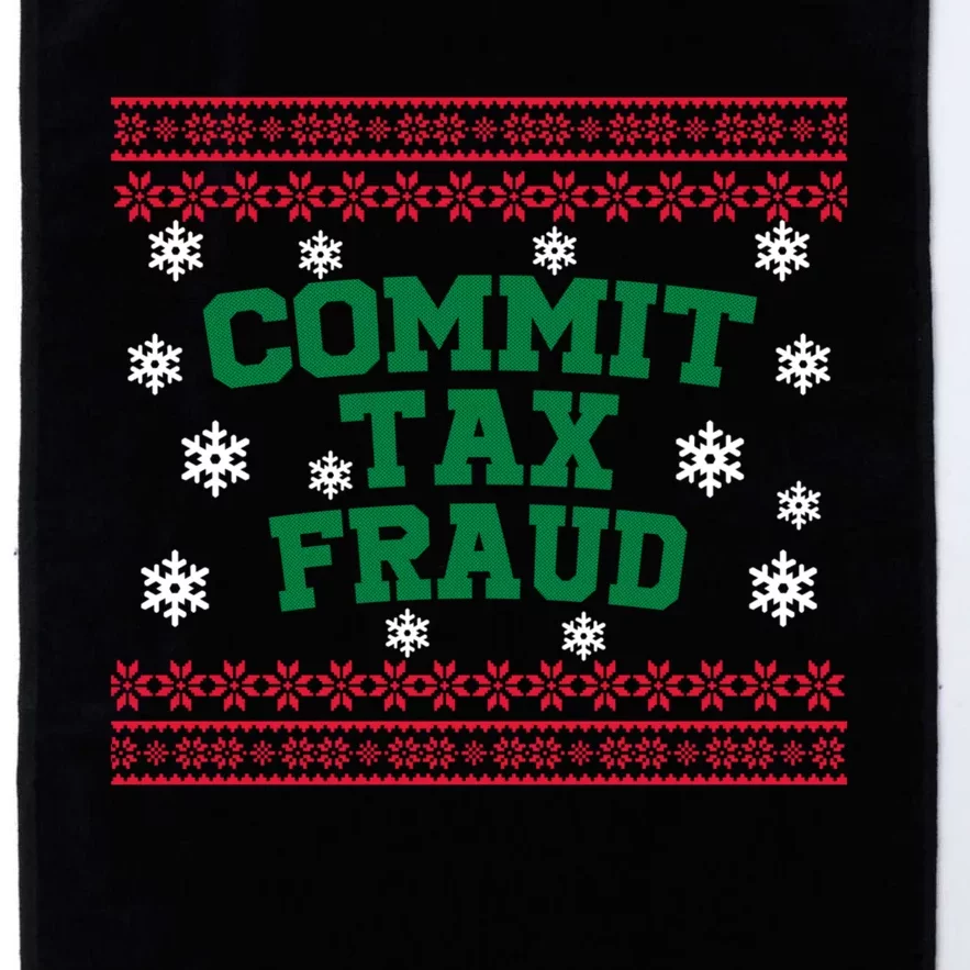 Commit Tax Fraud Ugly Christmas Tacky Holiday Platinum Collection Golf Towel