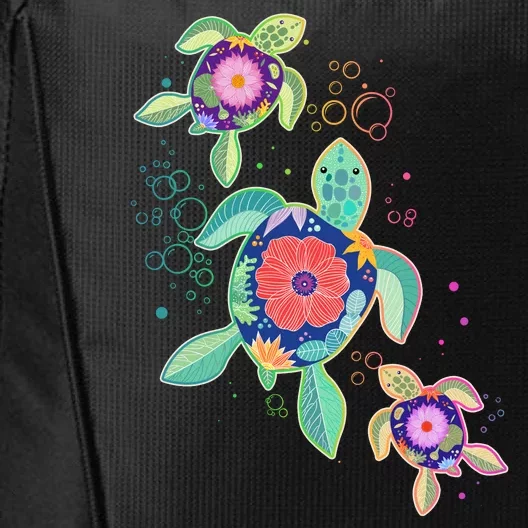 Cute Tropical Flower Ocean Sea Turtles City Backpack