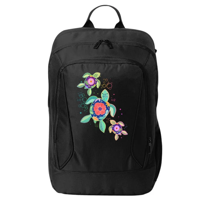 Cute Tropical Flower Ocean Sea Turtles City Backpack