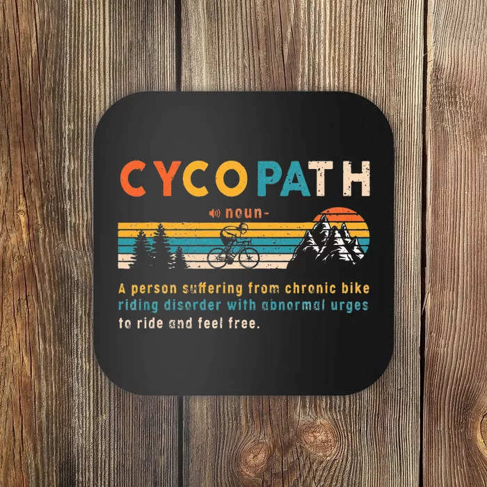 Cycopath Tee Funny Mountain Bike Lover MTB Biker Biking Coaster