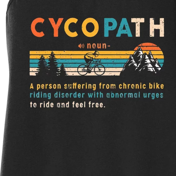 Cycopath Tee Funny Mountain Bike Lover MTB Biker Biking Women's Racerback Tank