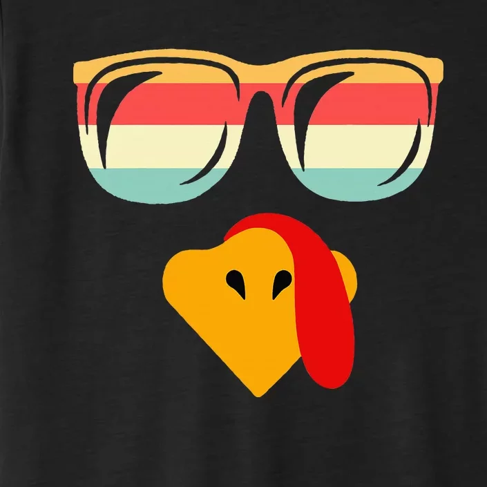 Cool Turkey Face With Sunglasses Thanksgiving ChromaSoft Performance T-Shirt