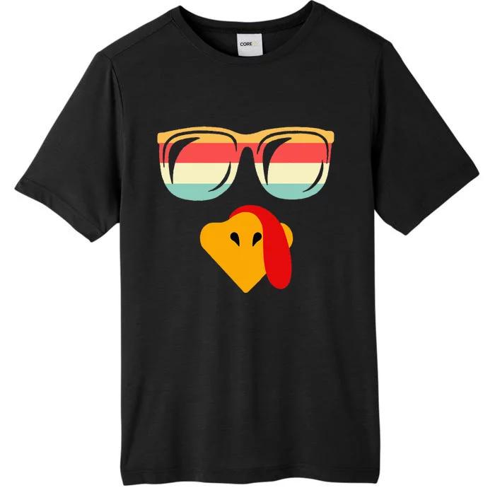 Cool Turkey Face With Sunglasses Thanksgiving ChromaSoft Performance T-Shirt