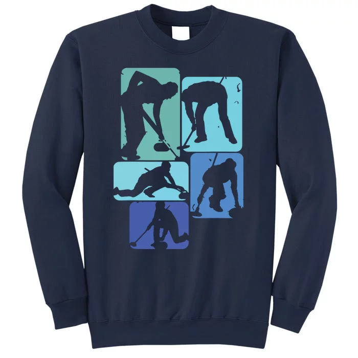 Curling T For Curler Retro Men Curling Player Sweatshirt