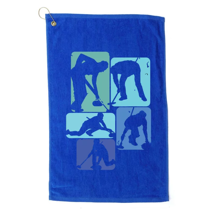 Curling T For Curler Retro Men Curling Player Platinum Collection Golf Towel