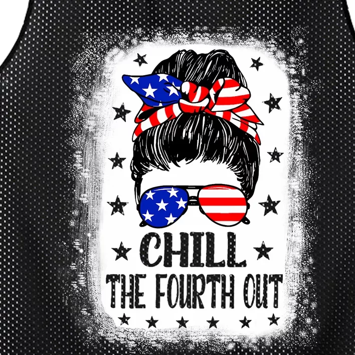 Chill The Fourth Out Funny Patriotic 4th Of July Mesh Reversible Basketball Jersey Tank