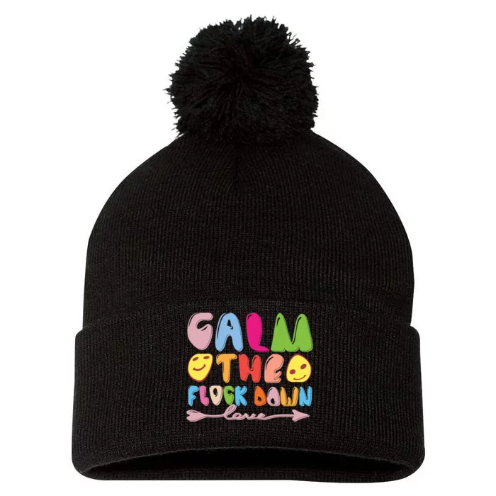 Calm The Flock Down Pom Pom 12in Knit Beanie