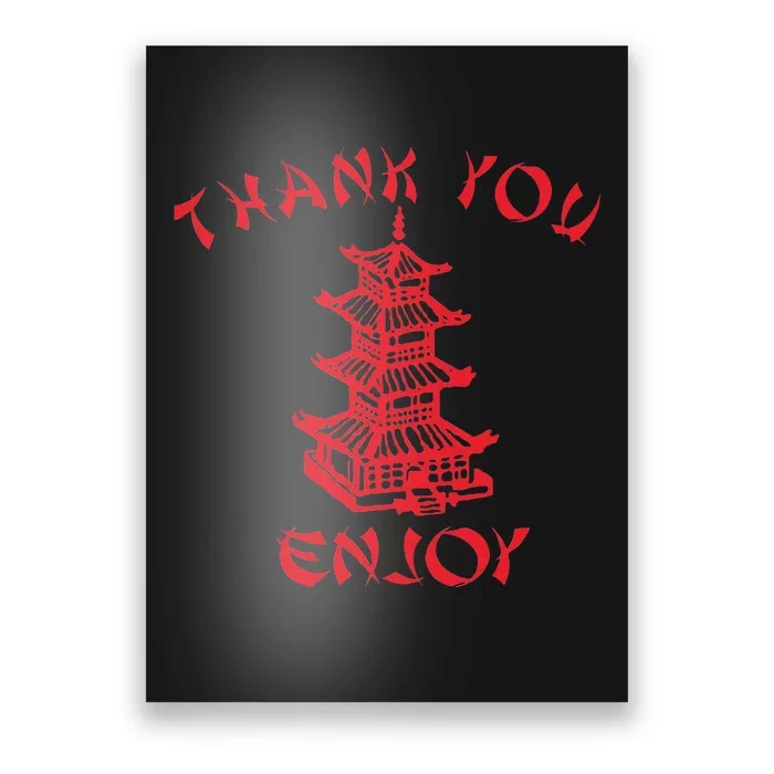 Chinese Takeaway Food Thank You Enjoy Funny Asian Poster