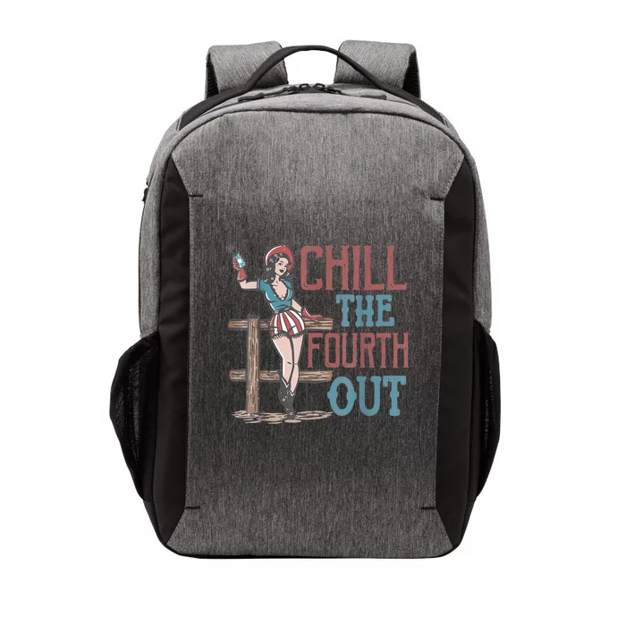 Chill The Fourth Out Retro Western Cow Happy 4Th Of July Gift Vector Backpack