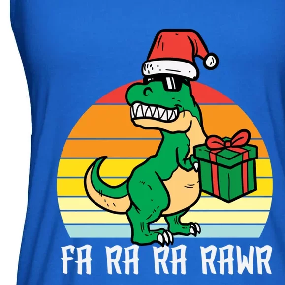 Christmas Trex Fa Ra Ra Rawr Xmas Dino Gift Ladies Essential Flowy Tank