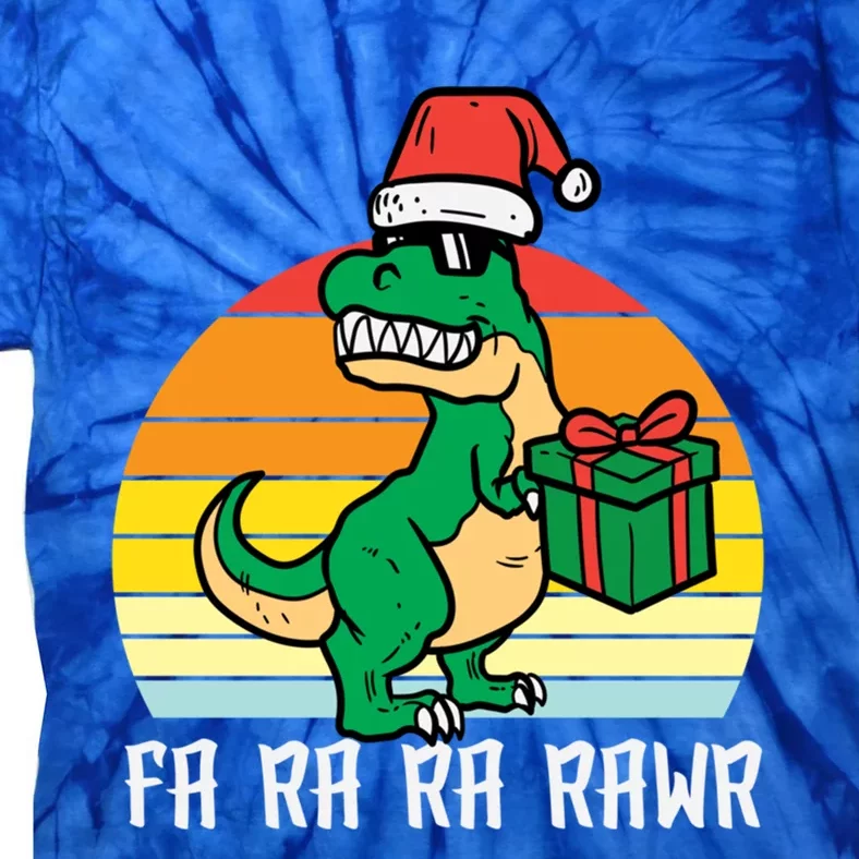 Christmas Trex Fa Ra Ra Rawr Xmas Dino Gift Tie-Dye T-Shirt