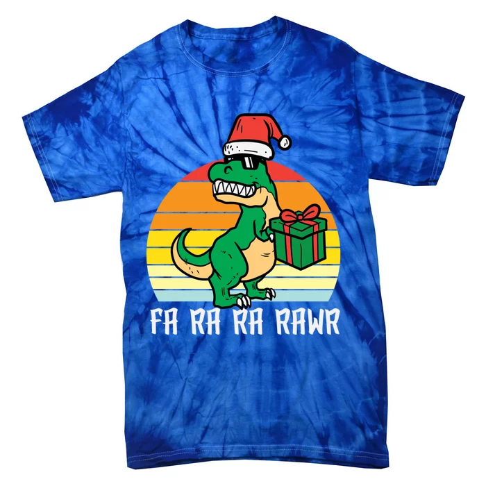 Christmas Trex Fa Ra Ra Rawr Xmas Dino Gift Tie-Dye T-Shirt