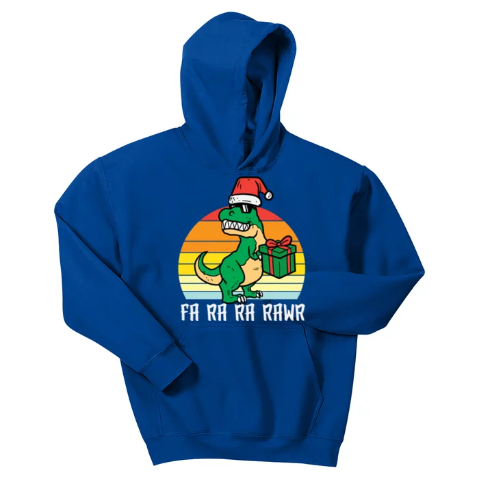 Christmas Trex Fa Ra Ra Rawr Xmas Dino Gift Kids Hoodie