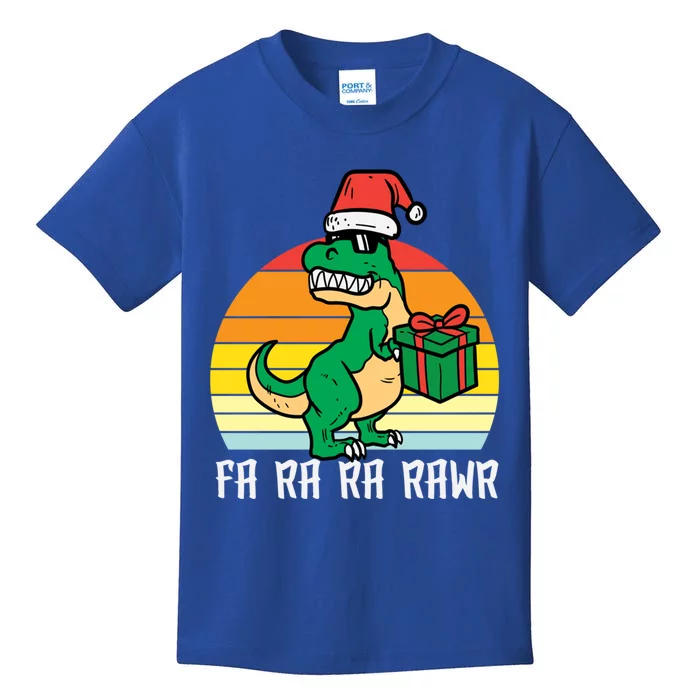 Christmas Trex Fa Ra Ra Rawr Xmas Dino Gift Kids T-Shirt