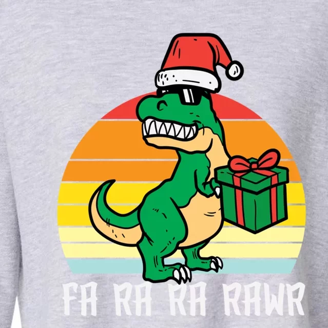 Christmas Trex Fa Ra Ra Rawr Xmas Dino Gift Cropped Pullover Crew