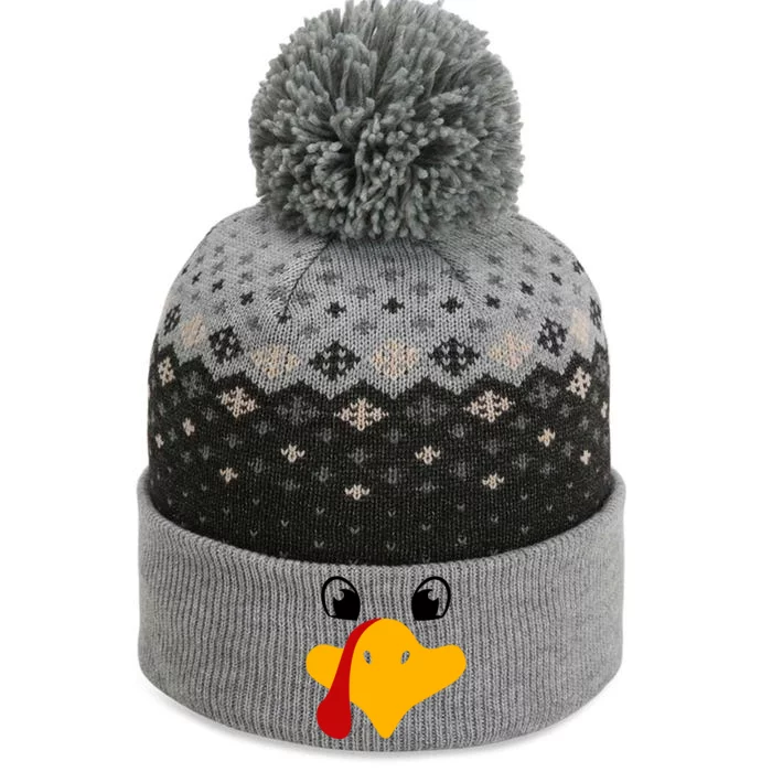 Cute Turkey Face The Baniff Cuffed Pom Beanie