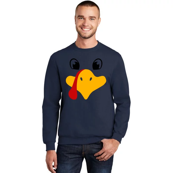 Cute Turkey Face Tall Sweatshirt