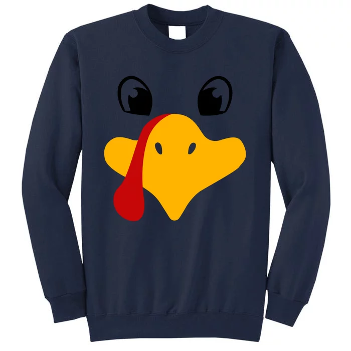 Cute Turkey Face Tall Sweatshirt