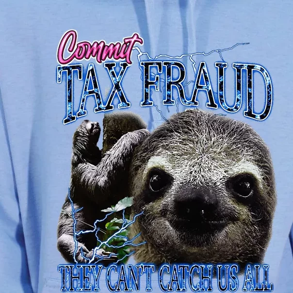 Commit Tax Fraud Retro Bootleg Rap Sloth Streetwear Unisex Surf Hoodie