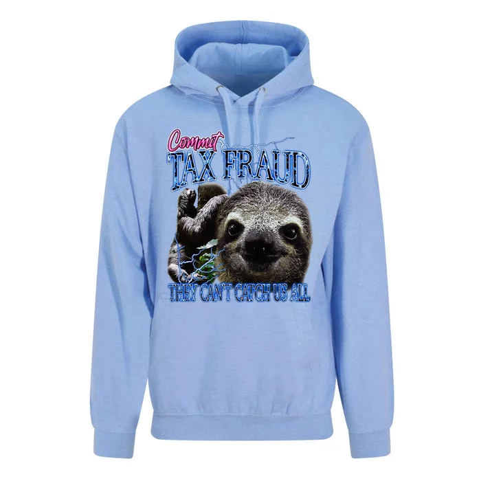 Commit Tax Fraud Retro Bootleg Rap Sloth Streetwear Unisex Surf Hoodie