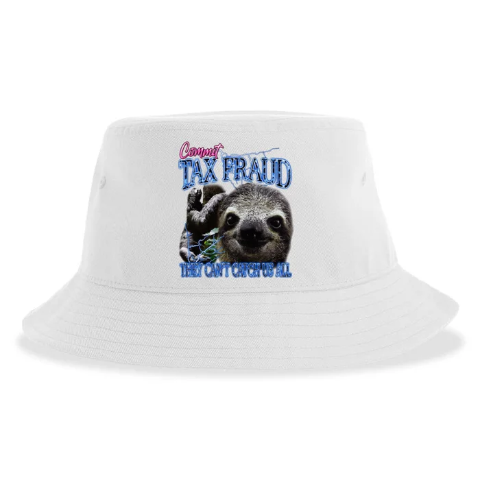 Commit Tax Fraud Retro Bootleg Rap Sloth Streetwear Sustainable Bucket Hat