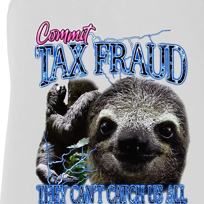 Commit Tax Fraud Retro Bootleg Rap Sloth Streetwear Women's Racerback Tank