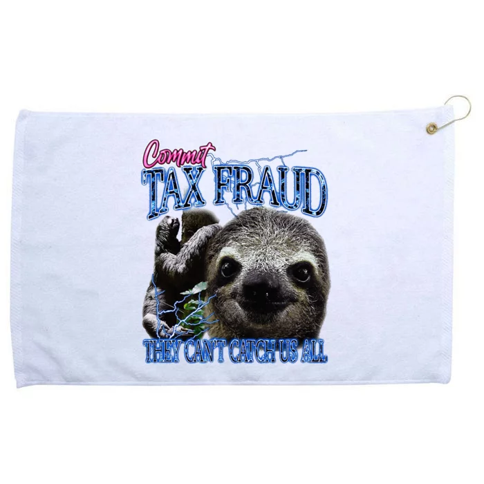 Commit Tax Fraud Retro Bootleg Rap Sloth Streetwear Grommeted Golf Towel