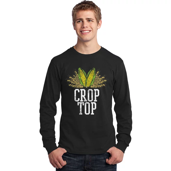 Crop Top Farm Pun Corn Farming Agriculture Funny Farmer Long Sleeve Shirt