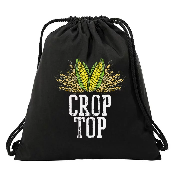 Crop Top Farm Pun Corn Farming Agriculture Funny Farmer Drawstring Bag