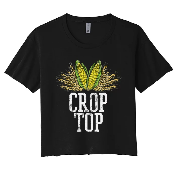 Crop Top Farm Pun Corn Farming Agriculture Funny Farmer Women's Crop Top Tee