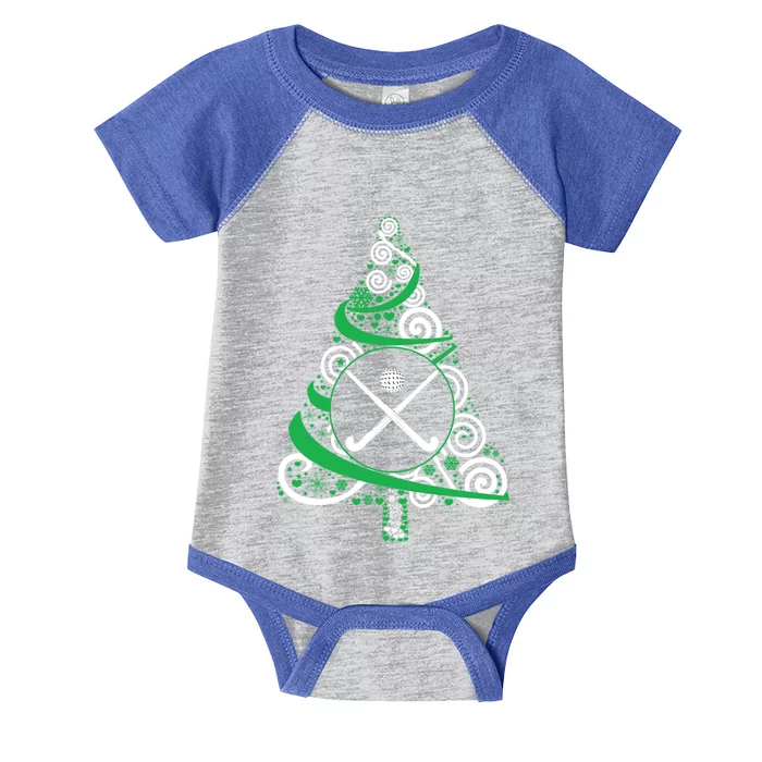 Christmas Tree Funny Cool Hockey Christmas Funny Gift Sports Gift Infant Baby Jersey Bodysuit