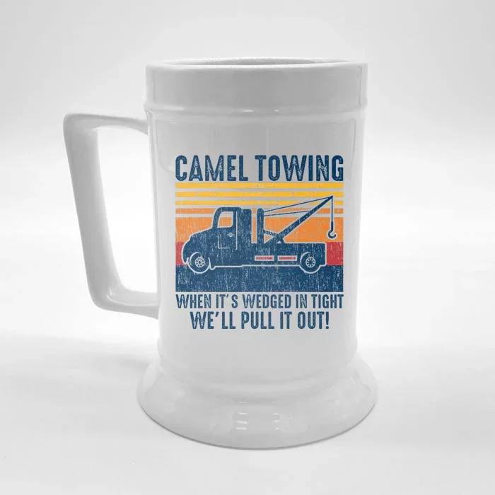 Camel Towing Funny Tow Truck Front & Back Beer Stein