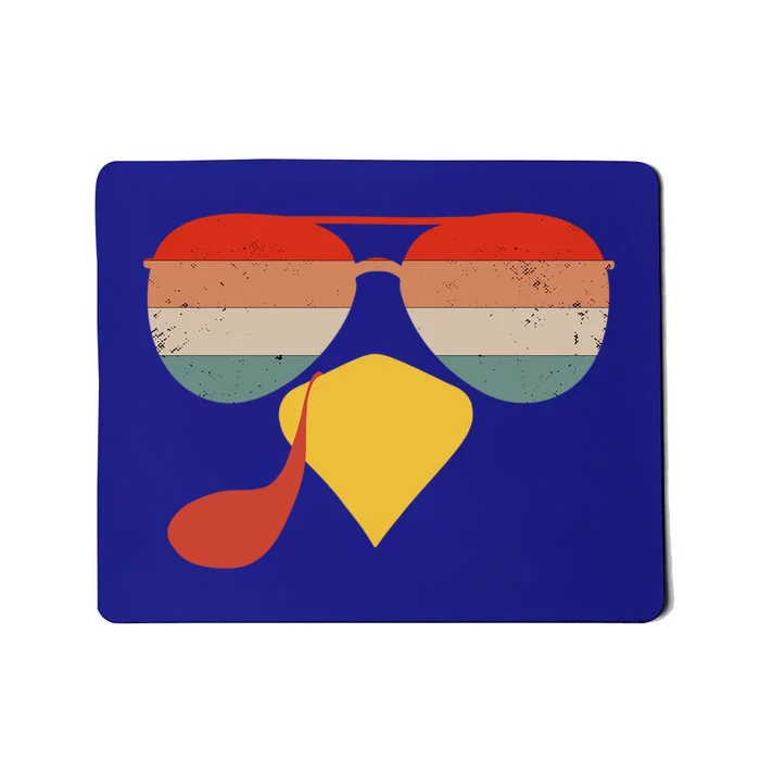 Cool Turkey Face Vintage Sunglasses Thanksgiving Fun Family Gift Mousepad