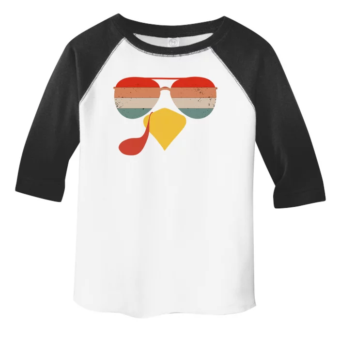 Cool Turkey Face Vintage Sunglasses Thanksgiving Fun Family Gift Toddler Fine Jersey T-Shirt