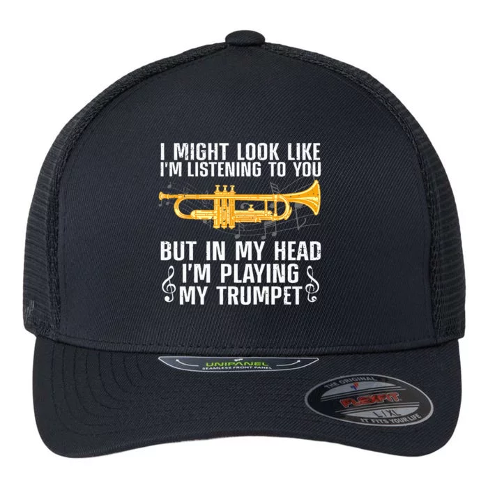 Cool Trumpet For Men Women Trumpet Player Marching Band Geek Flexfit Unipanel Trucker Cap