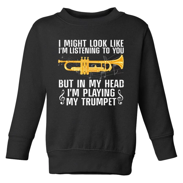 Cool Trumpet For Men Women Trumpet Player Marching Band Geek Toddler Sweatshirt