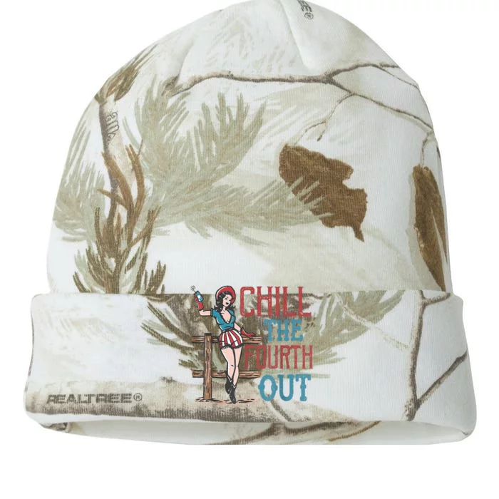 Chill The Fourth Out Retro Western Cowgirl 4th of July Kati - 12in Camo Beanie