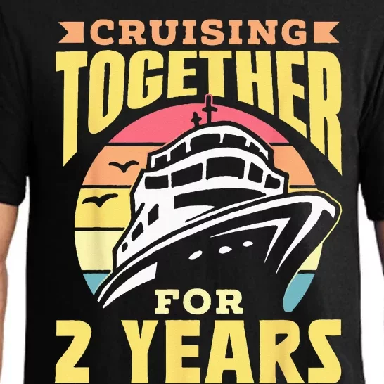 Cruising Together For 2 Years Marriage Cruise Anniversary Pajama Set